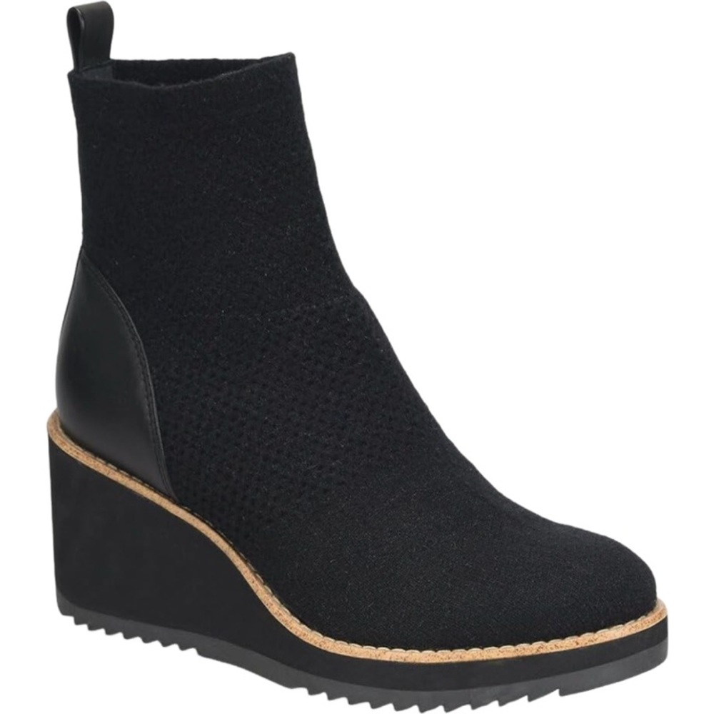 Sofft Black Ankle Boots Mesh Wedge